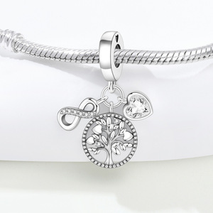 Original White Copper <b>Bead</b> <b>Bracelet</b> - DIY Heart Tree of Life Pendant Jewelry, Personalized Women's Jewelry - Product Image 2