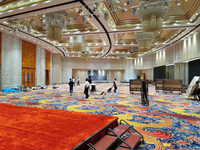 Tapis d'hôtel Axminster sur mesure en jacquard tissé de luxe, écologique et antidérapant