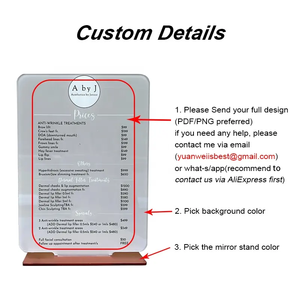 Acrylic cong thanh menu dấu hiệu màu đen và mờ Acrylic đồ uống đám cưới menu đám cưới thanh dấu hiệu đám cưới biển báo nhà hàng menu - Product Image 6