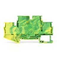 Bloc de terminaison de mise à la terre double niveau PTTB 4 PE 4mm² avec connecteur traversant pour rail DIN