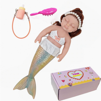 Muñeca Sirena Reborn de Silicona Sólida, Juguete Blandito de Sirena Bebé de Simulación Realista, Juguete Antiestrés para Niños, Regalo