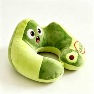Customized Cute Avocado U-Shaped <b>Neck</b> <b>Pillow</b>, Green Avocado Fruit Plush Travel <b>Pillow</b> - Product Image 5