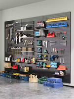 Organisateur de bureau mural en fer Étagères modulaires en panneau perforé pour la configuration de PC de jeu Solution de rangement personnalisée pour bureau, salle de bain et cuisine