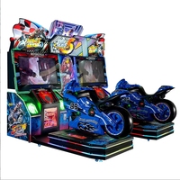 Simulateur de conduite à monnayeur pour deux joueurs, machine de jeu d'arcade, simulateur de course de moto, fournisseur