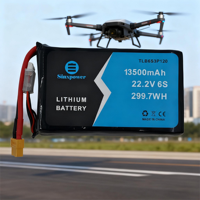 Paquete de Baterías de Estado Sólido Sinxpower 6S3P INR21700 22.2V 13500mah P45B, Tasa de Descarga 10C, 800 Ciclos, 12 Meses de Garantía