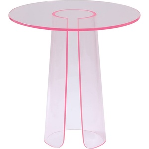Table basse moderne ronde en acrylique transparent (Lucite) personnalisable avec logo et épaisseur sur mesure pour salon – Vente chaude directe usine - Product Image 1