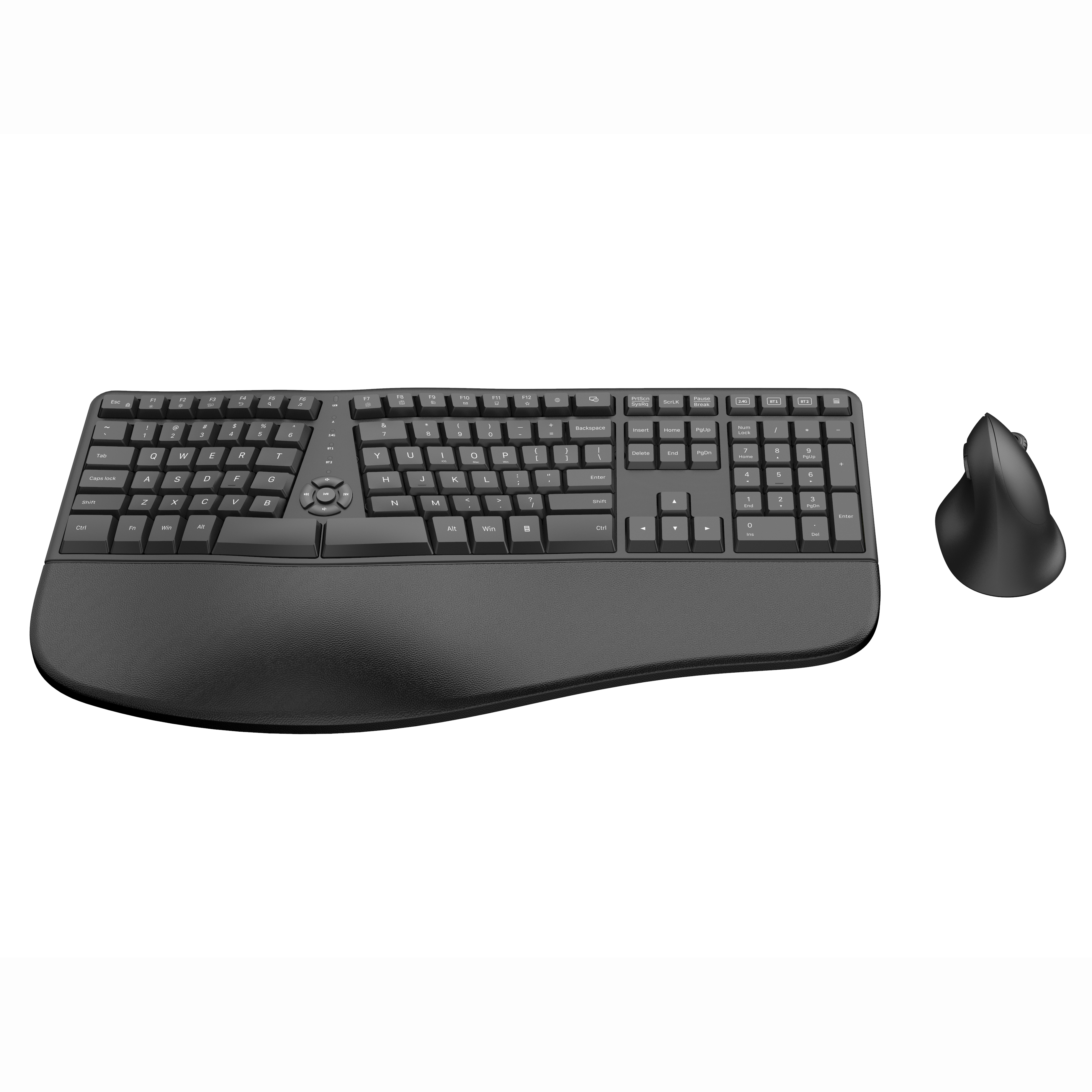 Wireless Ergonomic Keyboard With Trackball And Scroll Wheel Usb 2.4g Quiet Split Keyboard with Wrist Rest quite Membrane Keys