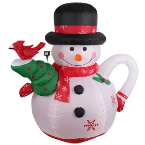 Hot Selling 1.2m Newest Christmas Inflatable Decoration Santa Outdoors Christmas Inflatable Teapot Snowman