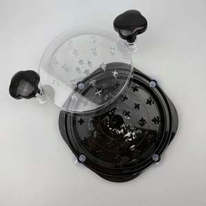 Tazón Redondo para Pollo con Herramienta Mezcladora Giratoria, Base Antideslizante de Plástico Resistente y Tapa Transparente Fácil de Limpiar - Product Image 1