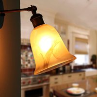 Abat-jour en verre soufflé diffuseur de lumière douce, motif marbré givré, pour luminaire de salle de bain, applique murale décorative