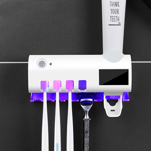 Uv Toothbrush Sanitizer With Sterilization And <b>Toothpaste</b> <b>Dispenser</b> For Bathroom Electric Toothbrushes White And Black - Product Image 3