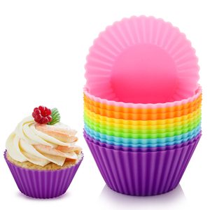 ZGBROTHERS TSH-MJ-06 Moule à muffins et à gâteaux rond en silicone de 7 cm de diamètre pour la pâtisserie DIY, qualité alimentaire, lavage à la main uniquement - Product Image 2