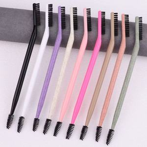 HQ Mixed Proc Discount Wholesale White Black Private Label Double End Eye Brow Eyebrow Brush with <b>Mascara</b> Spoolie - Product Image 2