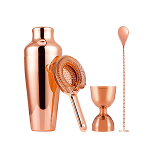 Kit de barman <span class=keywords><strong>parisien</strong></span> or brossé de qualité supérieure ensemble <span class=keywords><strong>shaker</strong></span> et passoire boston - Product Image 2