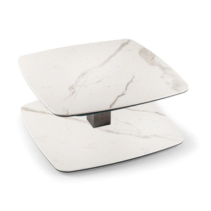 <span class=keywords><strong>Table</strong></span> de cocktail extensible moderne <span class=keywords><strong>en</strong></span> céramique et <span class=keywords><strong>verre</strong></span> <span class=keywords><strong>avec</strong></span> mécanisme rotatif innovant pour le salon - Product Image 4