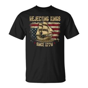 T-shirt con stampa “Rejecting Kings Since 1776 Liberty Patriotic Usa Sailboat”. - Product Image 1
