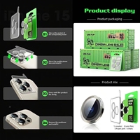 Protecteur d'objectif Eagle Eye pour iPhone DUO 18 17 16 15 14 13 12 11 Pro Max en aluminium et verre avec emballage vert
