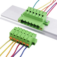 Connecteur de bornier en ligne sans soudure à pince à ressort à bride pour montage sur panneau, pas de 5,08 mm - Ensemble mâle-femelle 2-24P