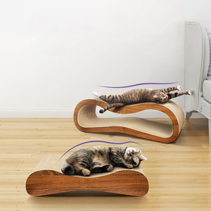 Papan goresan kucing 2 In 1 kombinasi karton bergelombang goresan kucing tempat tidur melengkung kardus bergelombang - Product Image 4