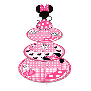 Huancai – support à gâteaux de dessin animé <span class=keywords><strong>Minnie</strong></span>, support à cupcakes à 3 niveaux, support à Dessert, décorations de fête pour enfants, fournitures de fête d'anniversaire - Product Image 2