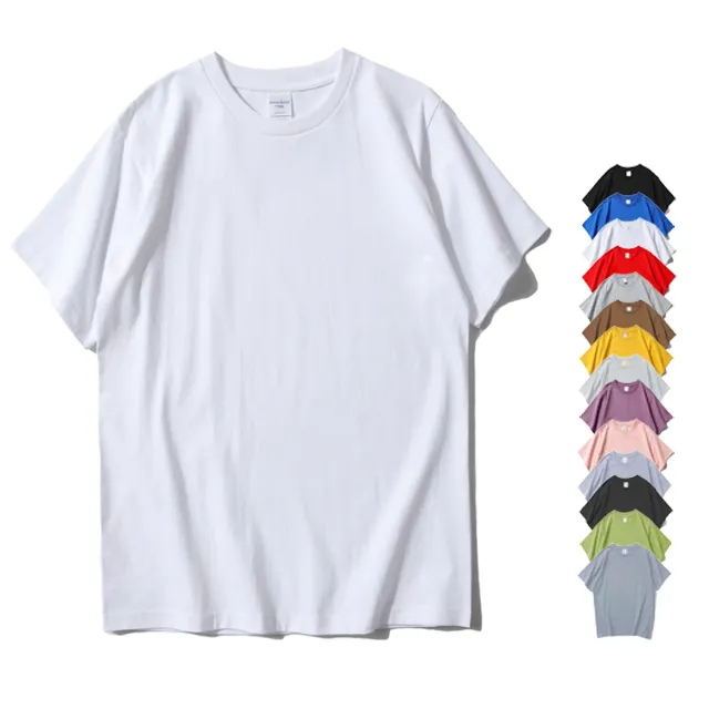 T-shirt da uomo in cotone 100% di alta qualità in bianco tinta unita t-shirt oversize per uomo su misura t-shirt per gli uomini dei pesi massimi