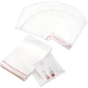 400 pcs 3.5 x 3.3 Inch Clear Plastic <b>Bags</b>, Resealable Adhesive Cello\/Cellophane Treat <b>Bags</b> Self <b>Sealing</b> OPP <b>Bags</b> - Product Image 1