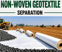 Géotextile en polyester non tissé à bas prix, tissu géotextile en filament PET pour la construction routière, le drainage, la filtration et la séparation des sols