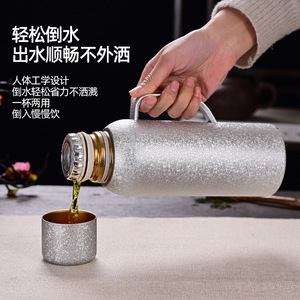 Bouteille isotherme en titane de 850 ml avec thermostat mécanique, grande capacité, poignée, pour la maison, le bureau, l'extérieur, et comme théière - Product Image 6