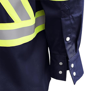 Chemises FR pour hommes 7.5oz Vêtements réfléchissants ignifuges haute visibilité pour la sécurité de l'industrie pétrolière et gazière - Product Image 5