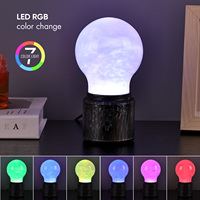 Lampe de table décorative moderne en verre sculpté au laser 3D, avec boule de verre RGB et lumière liquide nuageuse, abat-jour grande ampoule