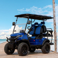 Voiturette de golf électrique 5kW à batterie au plomb métallique, certifiée CE, pneus tout-terrain 50 km/h, pour camping et chasse, 4 places, prix abordable