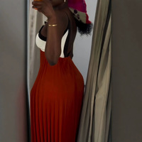 Robe longue plissée élégante style africain pour femme 2026, avec patchwork, bretelles métalliques, silhouette trapèze, taille haute, sexy, pour club