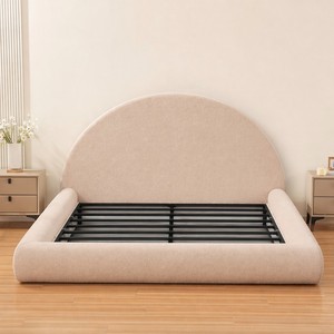 Brand New Rounded <strong>Headboard</strong> Thickened Side Rails Quiet Metal Slat Frame <strong>king</strong> <strong>Size</strong> <strong>Bed</strong> <strong>Headboard</strong> <strong>Bed</strong> Base <strong>Bed</strong> Frame Set - Product Image 2