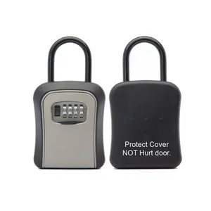 Grey Beach Keyless Storage Password Outdoor Safe Security Realtor Hanging Portable Metal Safe Car Key Locker lock Box for keys