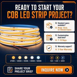 <span class=keywords><strong>Tira</strong></span> de Luz <span class=keywords><strong>LED</strong></span> COB sin Puntos CRI90+ 320LEDs/m, 12V 24V 10M, Cinta Flexible de Alta Densidad para Retroiluminación de TV y Gabinetes - Product Image 6