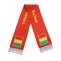 Großhandel Schneller Versand Guinea Flagge 17x135cm Sport-Schal Individuell Bedruckter Fußball-Fan Halstuch mit Quasten