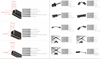 GUPO Rail de piste ultra-mince 24V 10*11mm pour vitrine, présentoir à bijoux, meuble, éclairage LED dimmable, petit projecteur de rail 2W réglable pour armoire