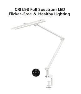 مصباح مكتب <span class=keywords><strong>LED</strong></span> أبيض بعرض 50-80 سم مضاد للوهج مع ذراع قابل للطي وتحكم باللمس عن بعد وإضاءة قابلة للتعتيم للمكتب والرسم والتصميم - Product Image 1