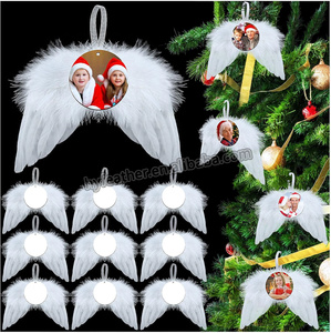 All'ingrosso Mini piuma d'angelo per artigianato fai da te costume bianco appeso albero di natale festa decorazione per la casa ornamenti per bambini - Product Image 2
