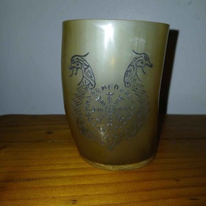 Best Quality Handcrafted Natural Horn Glass Traditional Drinking Glass for Juice Water <b>Whiskey</b> and Home Decor Available for Sale - Product Image 6