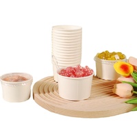 Modèles personnalisables de vente chaude biodégradables spécifications multiples gobelets en papier de crème glacée de stratification de qualité alimentaire