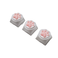 Capuchons de touches personnalisés pour clavier mécanique, motif patte de chat colorée, style anime kawaii, axe croisé, rose cyan