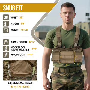 Harnais de poitrine réglable Artex X avec pochettes tactiques pour chargeurs 5.56 7.62, équipement MOLLE pour la chasse, l'entraînement et les activités de plein air - Product Image 6