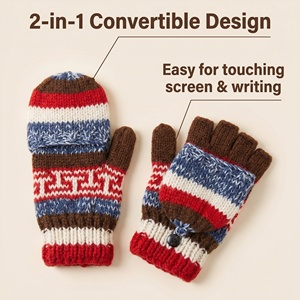 Gants en tricot douillets pour enfants pour l'hiver |   Mitaines pour tout-petits faites à la main de 0 à 6 ans |   Accessoires thermiques chauds pour l'automne et l'hiver - Product Image 3