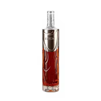Bouteilles en verre translucide teintées sur mesure, bouteilles en verre vides avec graphisme personnalisé pour le brandy, le rhum, le whisky, emballage de spiritueux de luxe subtil