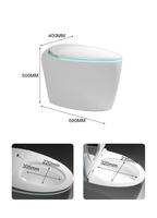 Sanitaire intelligent WC WC en forme d'oeuf Placard à eau Salle de bain Céramique Siège automatique monté au sol Cuvette de toilette électrique intelligente