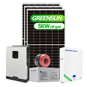 热卖 5kw Off Grid 家用太阳能发电套件 5000w 家用小型太阳能系统
