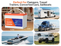 Baterai Lithium 12V 100ah 12.8v 200ah Lifepo4 dengan Bluetooth untuk Kendaraan Sistem AC Baterai RV Baterai Energi Rumah