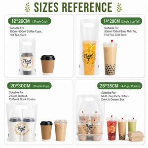 Té de la leche, café, vino, jugo, cerveza, agua mineral, bebidas energéticas Bolsas de entrega portátiles Se puede imprimir el patrón del logotipo Bolsa de agradecimiento - Product Image 5