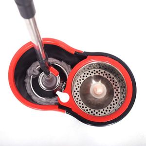 Seau de lavage de sols à double entraînement rotatif avec manche en acier inoxydable, auto-essoreur à pression manuelle, pour un nettoyage mains libres et sans effort - Product Image 2
